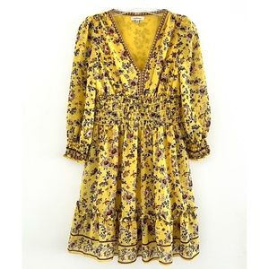 Max Studio Yellow Floral Dress